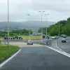 And suddenly — bang! There's the densely populated Valleys ahead of us. This roundabout is where we meet the A465 Heads of the Valleys Road; ahead lies Merthyr Tydfil, and from here to Cardiff the A470 is, uncharacteristically, a busy dual carriageway. Brace yourself.