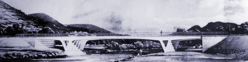 Artist's impression of the Usk Bridge near Abergavenny. Click to enlarge