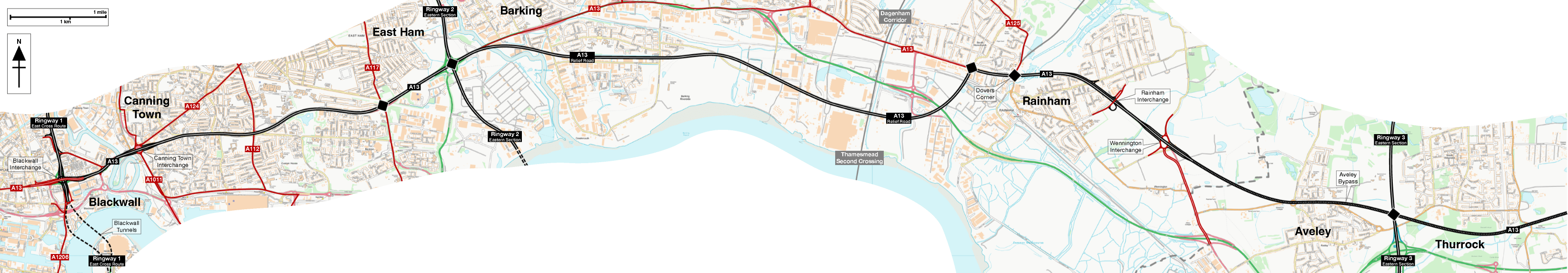 Route of the A13