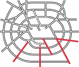 Diagram of the Southern Radials within the overall plan