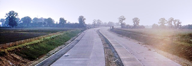 The M4 at Osterley, between junctions 2 and 3, under construction in 1964. Click to enlarge