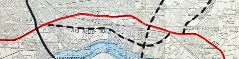 The A13 Relief Road on an undated plan produced around 1969 or 1970. Click to enlarge