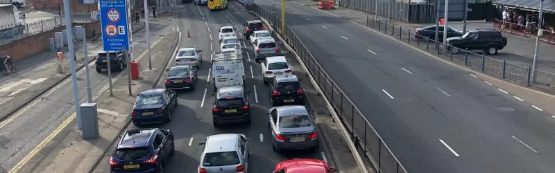 Queues at Blackwall again. This queue is because the tunnel is closed due to a vehicle on fire, but it could really be anything. Click to enlarge