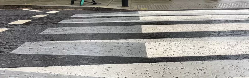 Seen from the side, the stripes don't make a lot of sense, but it's still clearly a zebra crossing. Click to enlarge
