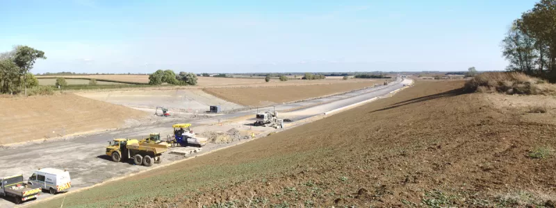 The new A14 under construction near Huntingdon. Not a motorway... yet. Click to enlarge