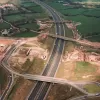 M61 interchange, view north, 3 April 1995
